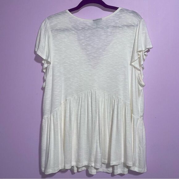 Torrid White Babydoll Blouse Top Women Size 1X Cottagecore Boho Soft Girl Casual - Picture 7 of 9